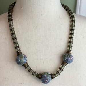 Handmade Vintage Floral Beaded Necklace